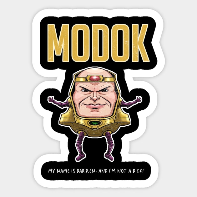 Modok - Darren Sticker by whosfabrice